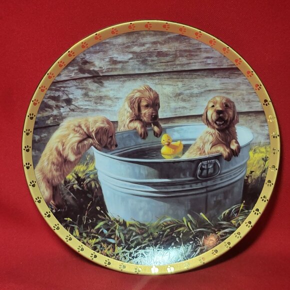 VTG Hamilton Collection Decorative Plate The Waters Fine Jon Ren A World of Pupp - Picture 1 of 11